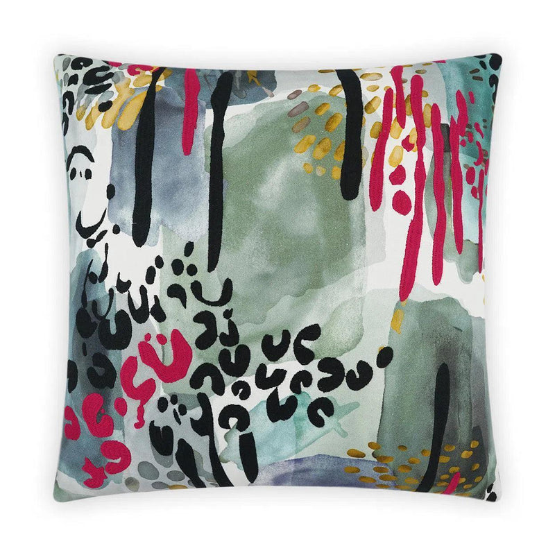 Fauve Oasis Multi Color Throw Pillow With Insert Throw Pillows LOOMLAN By D.V. Kap