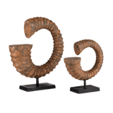 Faux Horn Set of 2 Statues & Sculptures LOOMLAN By Currey & Co