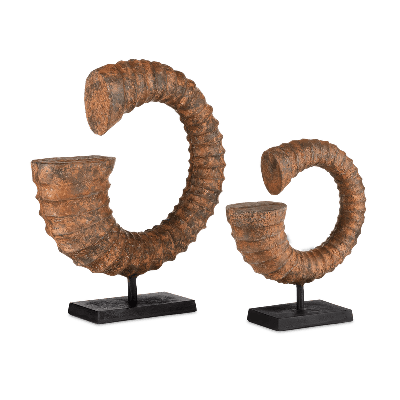 Faux Horn Set of 2 Statues & Sculptures LOOMLAN By Currey & Co