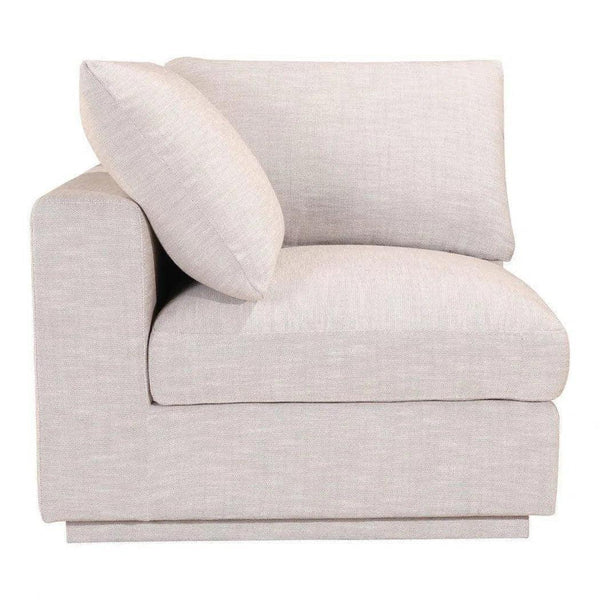 Feather Filled Grey Fabric Corner Chair Scandinavian Sofa Modular Components LOOMLAN By Moe's Home