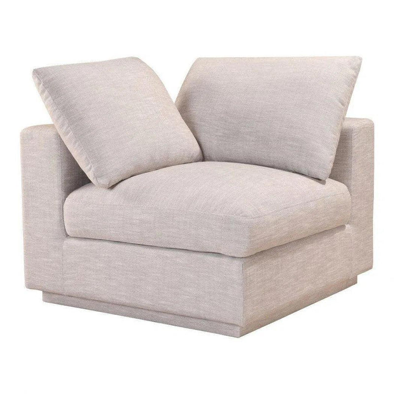 Feather Filled Grey Fabric Corner Chair Scandinavian Sofa Modular Components LOOMLAN By Moe's Home