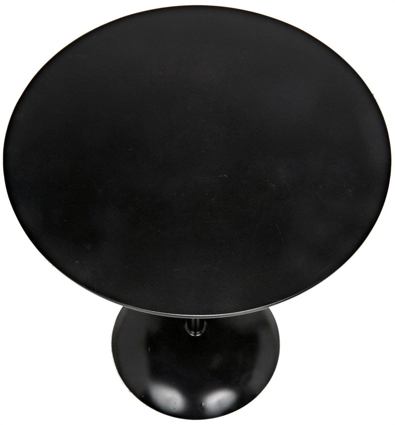 Felix Black Steel Round Side Table Side Tables LOOMLAN By Noir