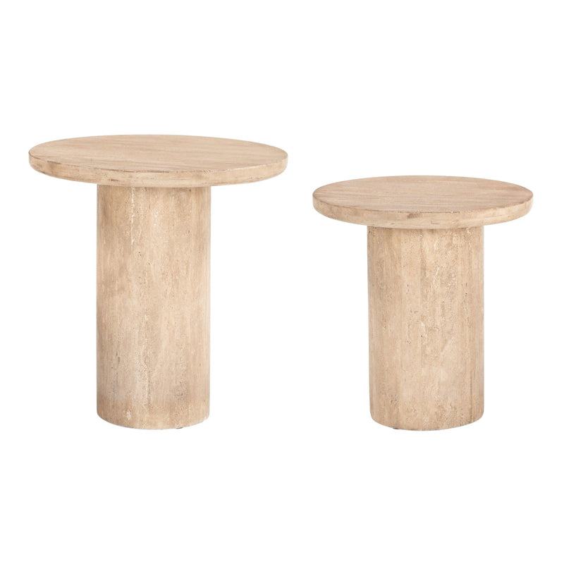 Fenith Accent Table Set (2-Piece) Natural Side Tables LOOMLAN By Zuo Modern