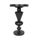 Fenring Wood Black Round Side Table Side Tables LOOMLAN By Noir