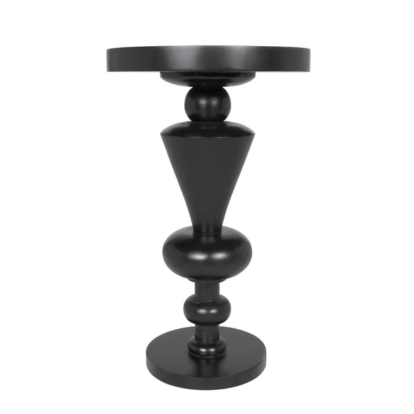 Fenring Wood Black Round Side Table Side Tables LOOMLAN By Noir