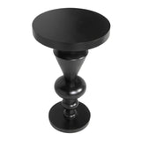 Fenring Wood Black Round Side Table Side Tables LOOMLAN By Noir