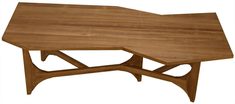 Fenton Teak Wood Geometric Coffee Table Coffee Tables LOOMLAN By Noir