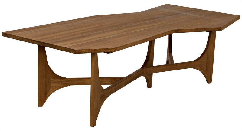 Fenton Teak Wood Geometric Coffee Table Coffee Tables LOOMLAN By Noir