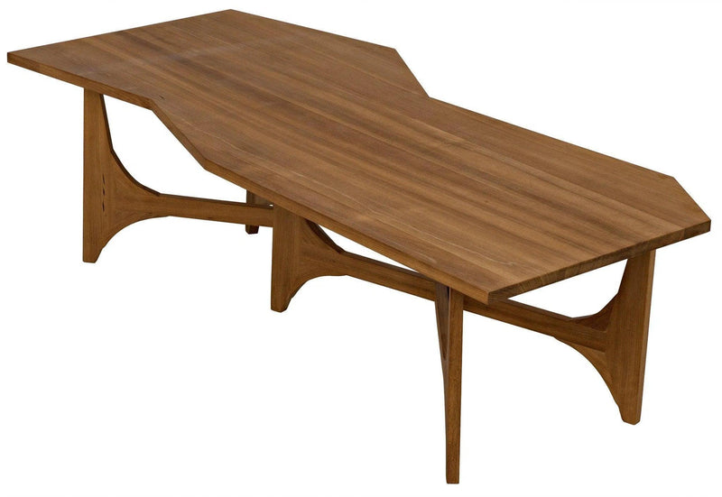 Fenton Teak Wood Geometric Coffee Table Coffee Tables LOOMLAN By Noir