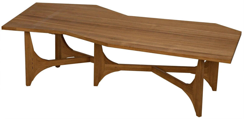 Fenton Teak Wood Geometric Coffee Table Coffee Tables LOOMLAN By Noir