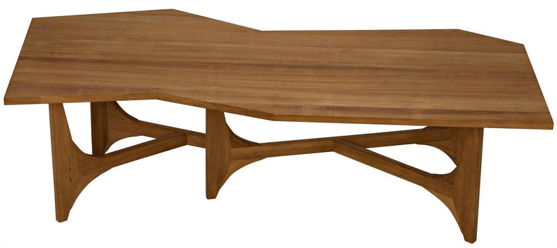 Fenton Teak Wood Geometric Coffee Table Coffee Tables LOOMLAN By Noir