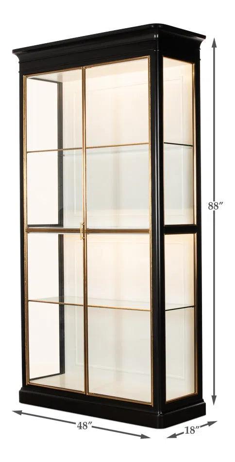 Fenwick Etagere Display Cabinet Glass Doors Bookcase Bookcases LOOMLAN By Sarreid