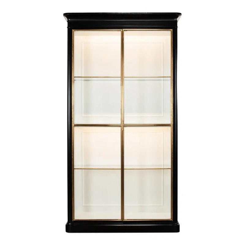 Fenwick Etagere Display Cabinet Glass Doors Bookcase Bookcases LOOMLAN By Sarreid