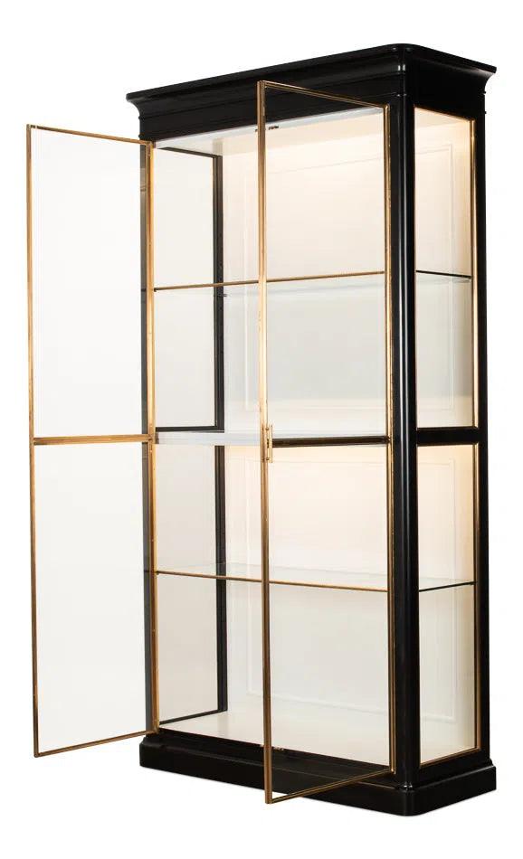 Fenwick Etagere Display Cabinet Glass Doors Bookcase Bookcases LOOMLAN By Sarreid