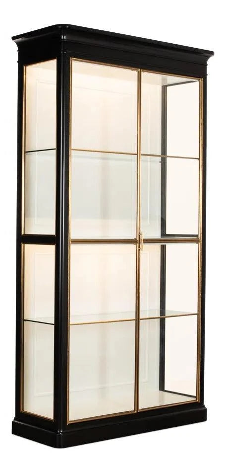 Fenwick Etagere Display Cabinet Glass Doors Bookcase Bookcases LOOMLAN By Sarreid