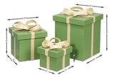 Ferrell Leather and Mdf Green Holiday Boxes Set of 3 Boxes & Bowls LOOMLAN By Sarreid