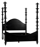 Ferret Black Wooden Bed Frame Beds LOOMLAN By Noir