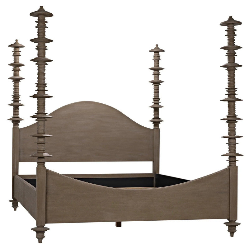 Ferrett Brown Wooden Bed Frame Beds LOOMLAN By Noir