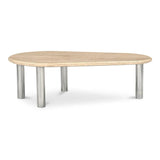 Fia Iron and Wood Beige Geometric Coffee Table Coffee Tables LOOMLAN By Moe's Home