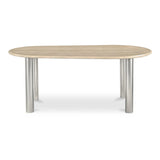 Fia Iron and Wood Beige Geometric Dining Table Dining Tables LOOMLAN By Moe's Home