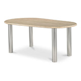 Fia Iron and Wood Beige Geometric Dining Table Dining Tables LOOMLAN By Moe's Home