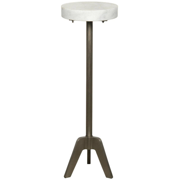 Fiasco Steel and Marble Round Side Table Side Tables LOOMLAN By Noir