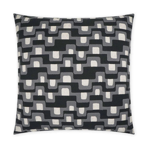 Final Touch Abstract Black Grey Large Throw Pillow With Insert Throw Pillows LOOMLAN By D.V. Kap