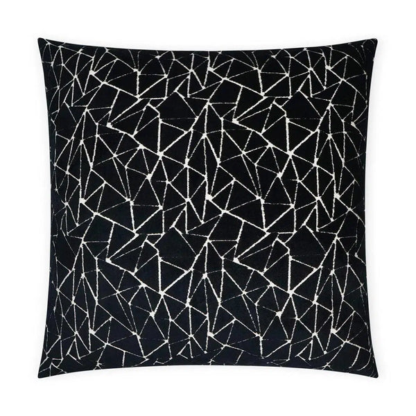 Finale Black Abstract Geometric Black Large Throw Pillow With Insert Throw Pillows LOOMLAN By D.V. Kap