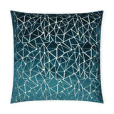 Finale Teal Geometric Turquoise Teal Large Throw Pillow With Insert Throw Pillows LOOMLAN By D.V. Kap