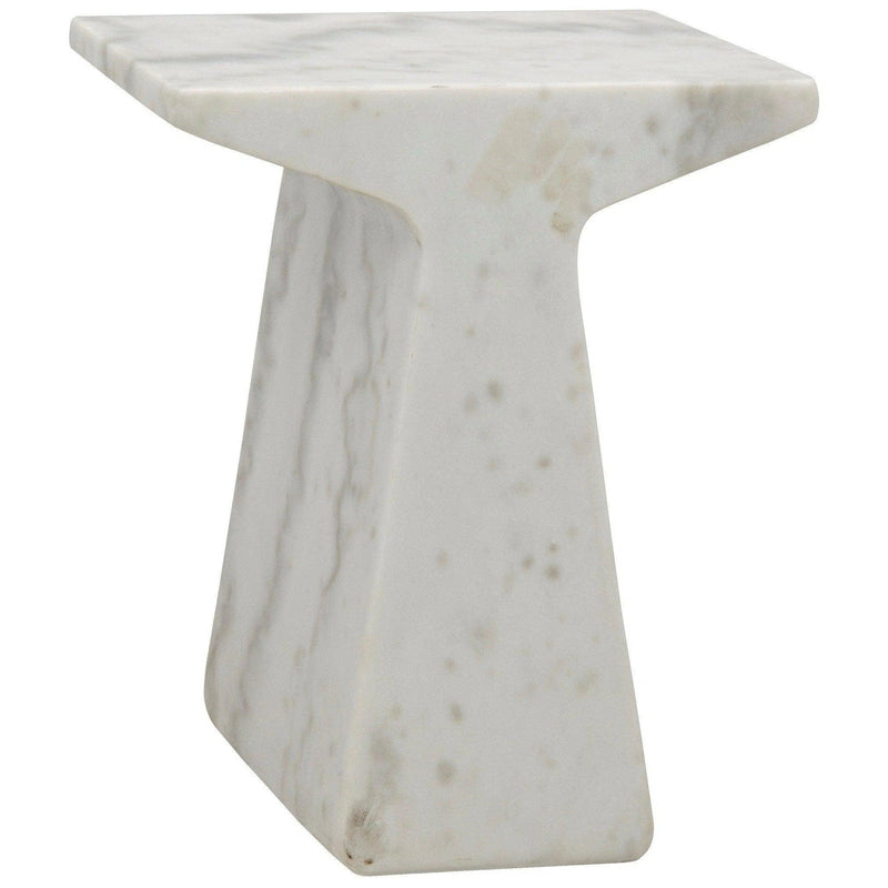 Finn Marble White Square Side Table Side Tables LOOMLAN By Noir