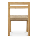 Finn Natural Solid Oak and Paper Rope Armless Dining Chair – Set Of Two Dining Chairs LOOMLAN By Moe's Home