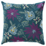 Fiona Teal Throw Pillow With Down Insert Throw Pillows LOOMLAN By LOOMLAN