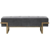 Fiona Upholstered Bench Blush Gray Velvet Brass Bedroom Benches LOOMLAN By Essentials For Living