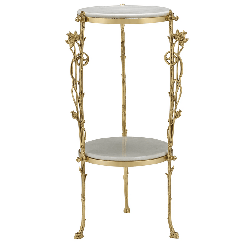 Fiore Marble Accent Table Side Tables LOOMLAN By Currey & Co