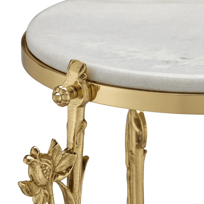 Fiore Marble Accent Table Side Tables LOOMLAN By Currey & Co