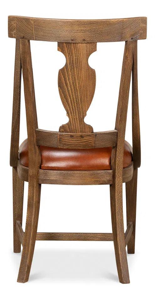 Fireside Vineyards Dining Chairs Set of 2 Husk Leather Seat Dining Chairs LOOMLAN By Sarreid