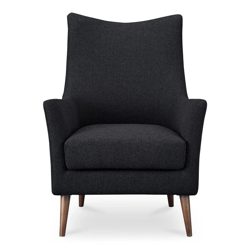 Fisher Solid Rubber Wood Black Armchair Club Chairs LOOMLAN By Moe's Home