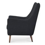 Fisher Solid Rubber Wood Black Armchair Club Chairs LOOMLAN By Moe's Home