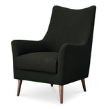 Fisher Solid Rubber Wood Black Armchair With Wool Blend Club Chairs LOOMLAN By Moe's Home