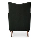 Fisher Solid Rubber Wood Black Armchair With Wool Blend Club Chairs LOOMLAN By Moe's Home