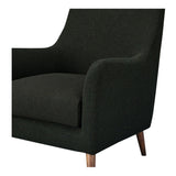 Fisher Solid Rubber Wood Black Armchair With Wool Blend Club Chairs LOOMLAN By Moe's Home