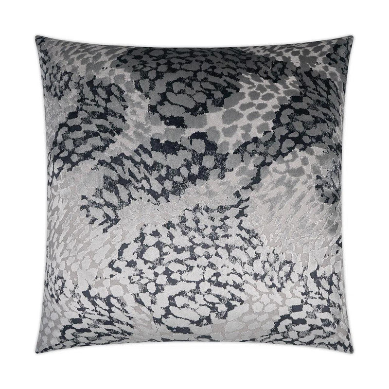 Flirty Pewter Grey Throw Pillow With Insert Throw Pillows LOOMLAN By D.V. Kap