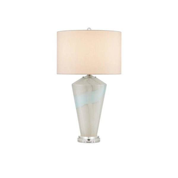 Floating Cloud Glass and Metal Grey Table Lamp Table Lamps LOOMLAN By Currey & Co