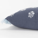 Floral Blue Lumbar Pillow With Insert Throw Pillows LOOMLAN By LOOMLAN