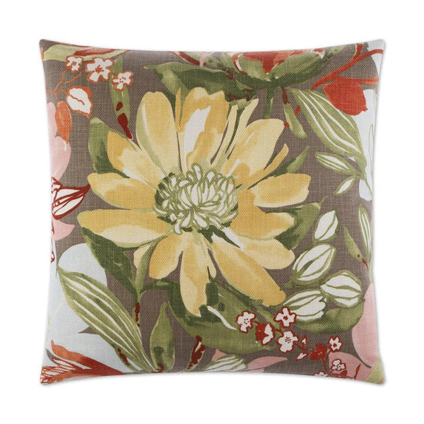 Flourish Multi Color Throw Pillow With Insert Throw Pillows LOOMLAN By D.V. Kap