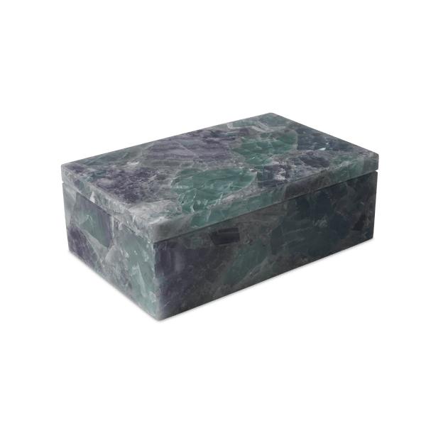 Fluorite Stone Box Boxes & Bowls LOOMLAN By Currey & Co