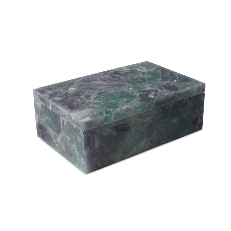 Fluorite Stone Box Boxes & Bowls LOOMLAN By Currey & Co