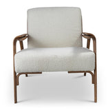 Fly Boucle Upholstered Ivory Accent Arm Chair Club Chairs LOOMLAN By Urbia
