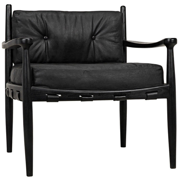 Fogel Wood Black Lounge Chair Accent Chairs LOOMLAN By Noir