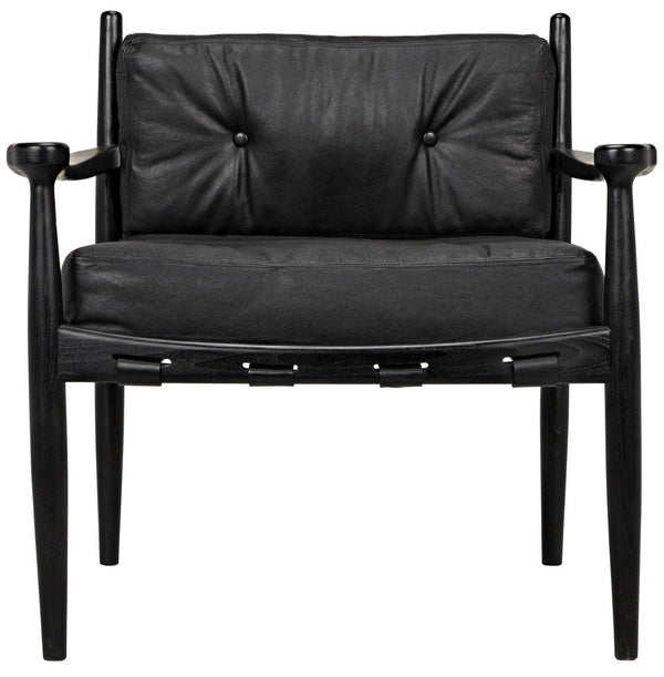 Fogel Wood Black Lounge Chair Accent Chairs LOOMLAN By Noir